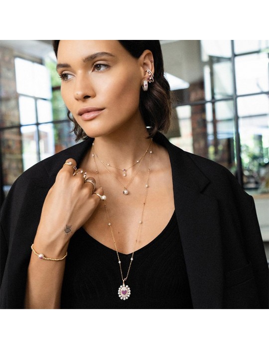 Collana Rue Des Mille - Galactica - Pendente -Zirconi-Perle-CLZ013M1AU