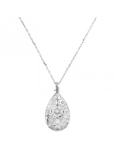 Lorenzo Ungari Woman's Necklace - Stardust in 18K White Gold with Drop Pendant - 0