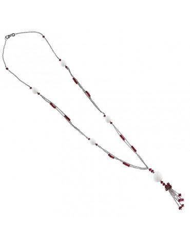 Chirico necklace with white agate for woman - 0