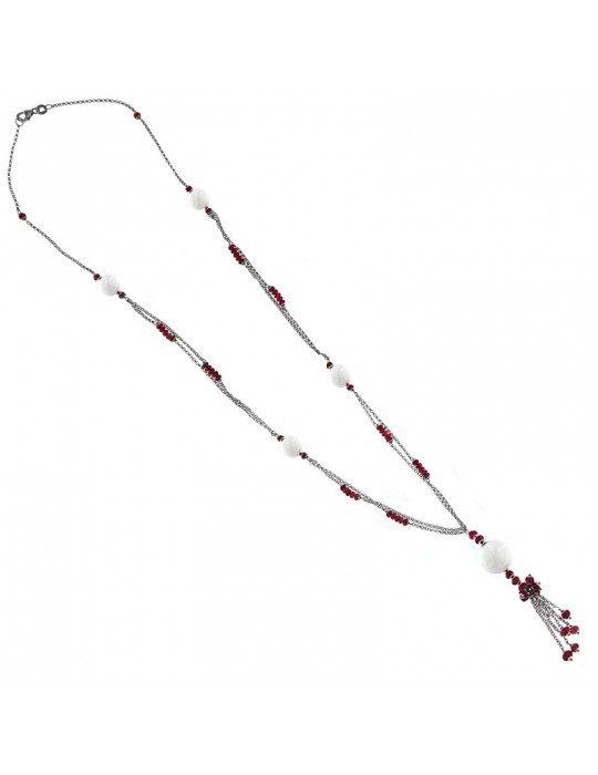 Chirico necklace with white agate for woman - 0