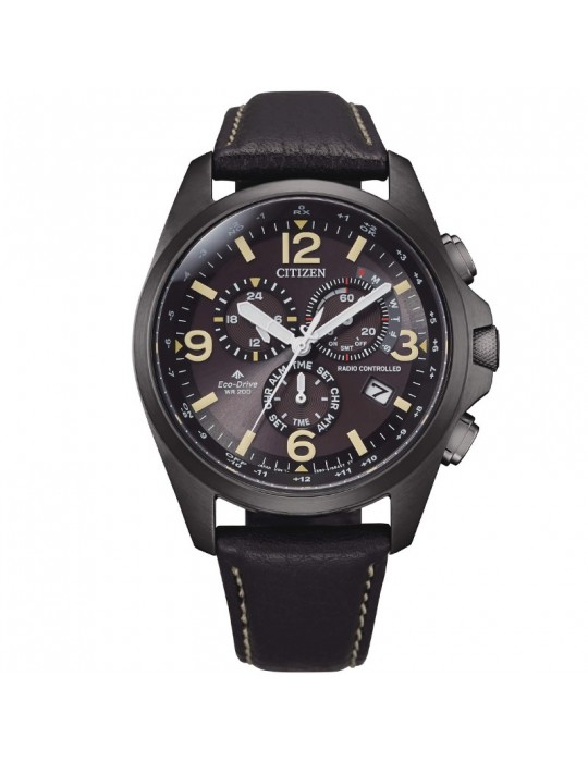 CITIZEN Eco-Drive ブラック腕時計、内径18.０センチ！ Citizen Men's Watch - Field Radio Controlled Eco-Drive 43mm