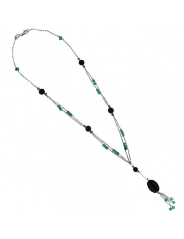 Chirico necklace with black onyx for woman - 0