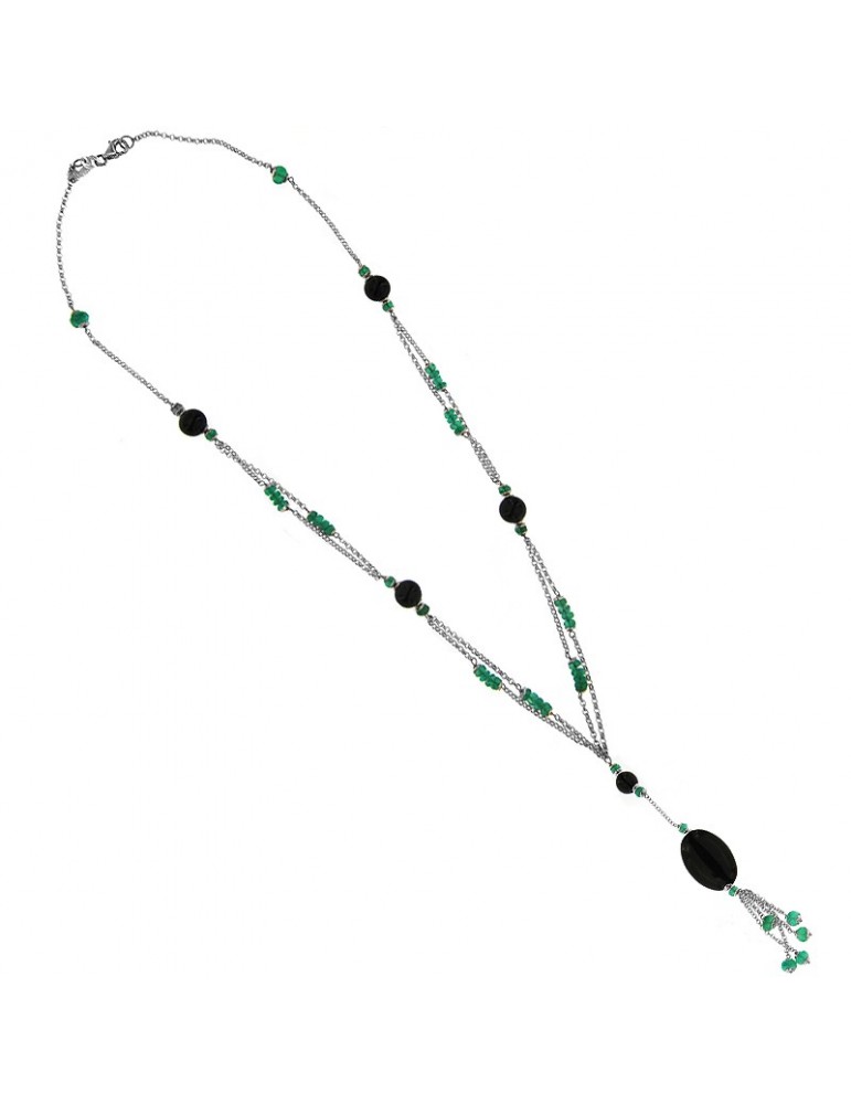 Chirico necklace with black onyx for woman - 0
