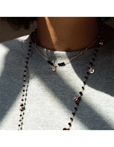 Rue Des Mille Necklace - Gipsy Chic - Black Stones-Dog Tags-CLGIP1V4N 2