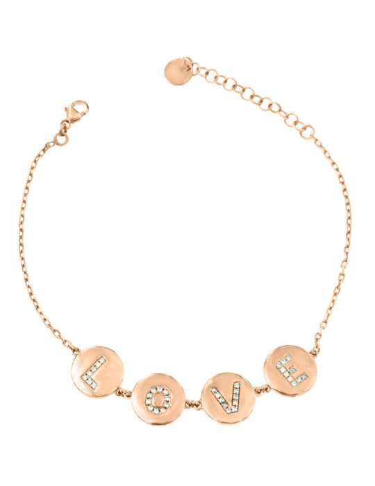 Rue Des Mille Bracelet - Stardust Alphabet-Rose Gold-Love-BRZPASTLOVE