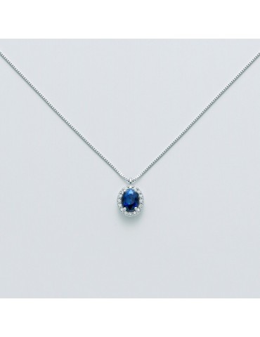 MILUNA NECKLACE WITH SAPPHIRE AND DIAMONDS - 0