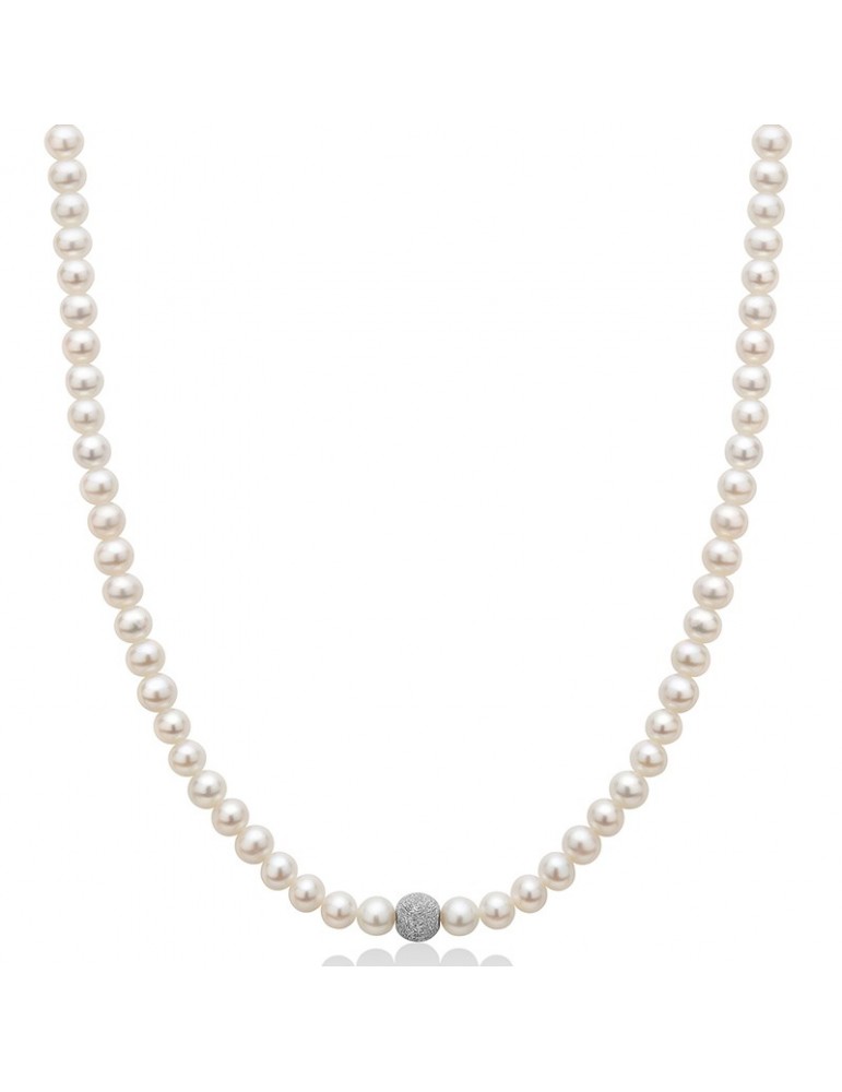 Collana Miluna - Perle Oriente - Boule in Oro Diamantata - PCL1834V