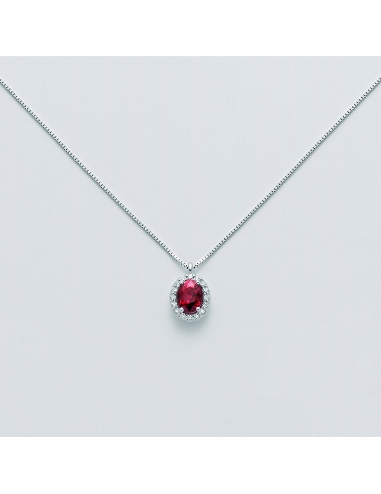 MILUNA NECKLACE WITH RUBY AND DIAMONDS - 0