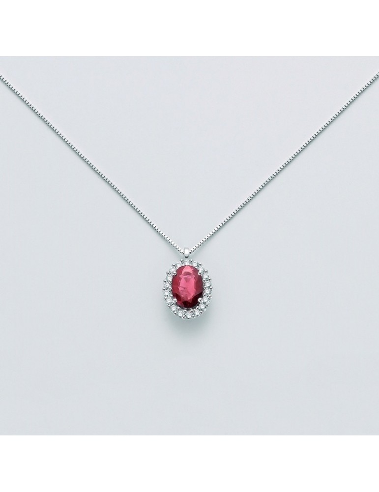 MILUNA NECKLACE WITH RUBY AND DIAMONDS - 0