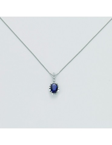 Miluna Women's Necklace with Sapphire and Diamonds - 0