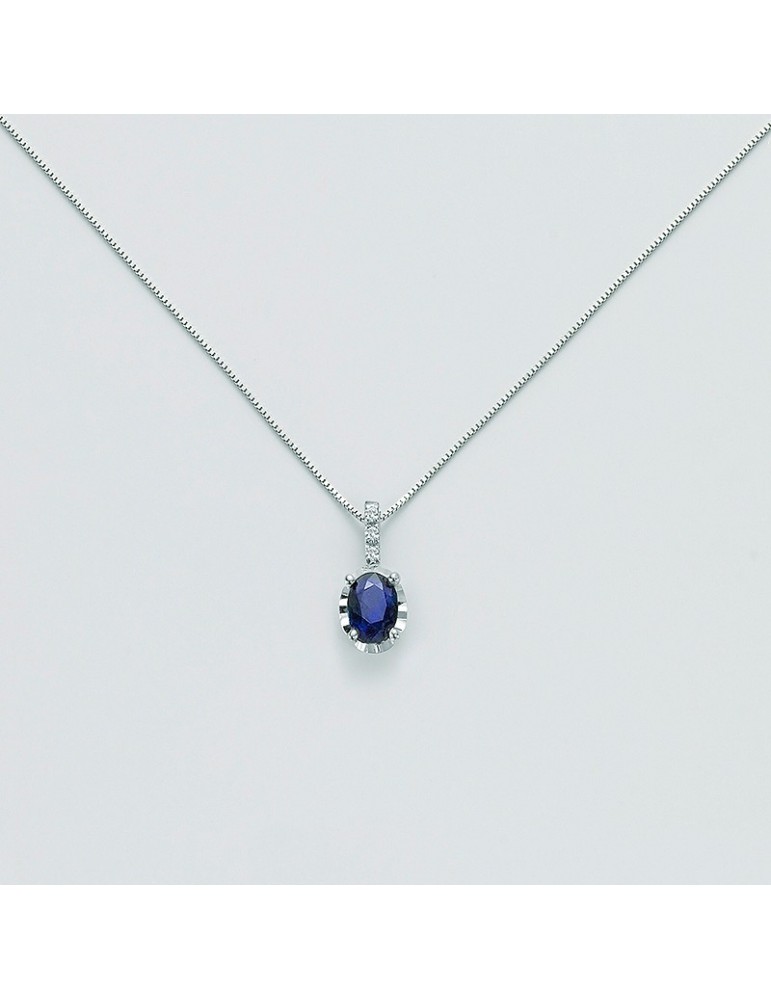 Miluna Women's Necklace with Sapphire and Diamonds - 0