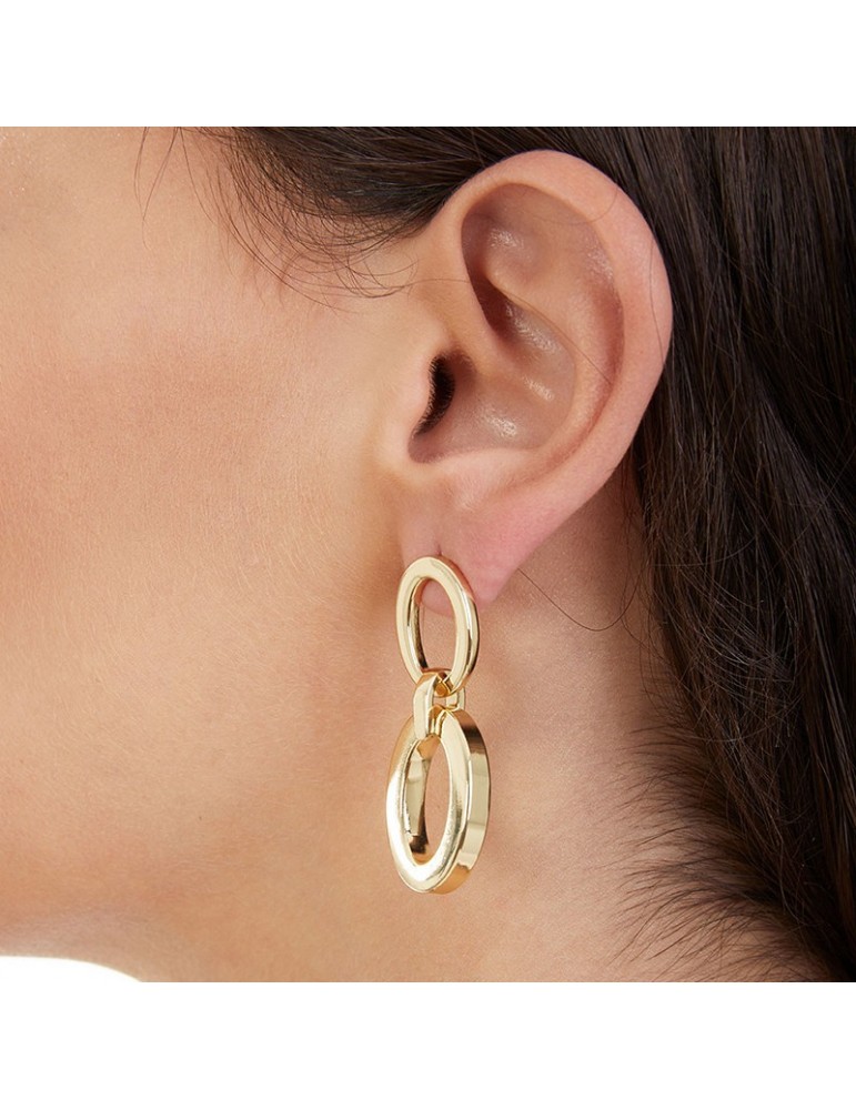 Orecchini Unoaerre - Square - Pendenti - Gold -Maglia Quadra-4EXO0018G