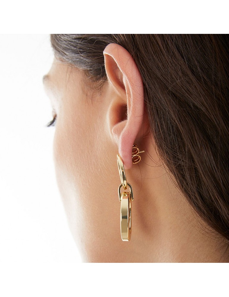 Orecchini Unoaerre - Square - Pendenti - Gold -Maglia Quadra-4EXO0018G