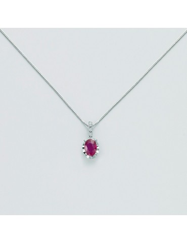 Miluna Women's Necklace with Ruby and Diamonds - 0