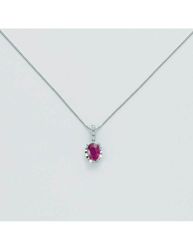 Miluna Women's Necklace with Ruby and Diamonds - 0