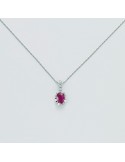 Miluna Women's Necklace with Ruby and Diamonds - 0