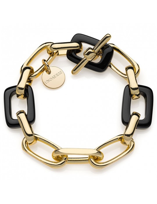 Unoaerre Bracelet - Classic - Gold - Chain - Black Onyx - 6EXB0055G Unoaerre Bracelet - Classic - Gold - Chain - Black Onyx - 6EXB0055G