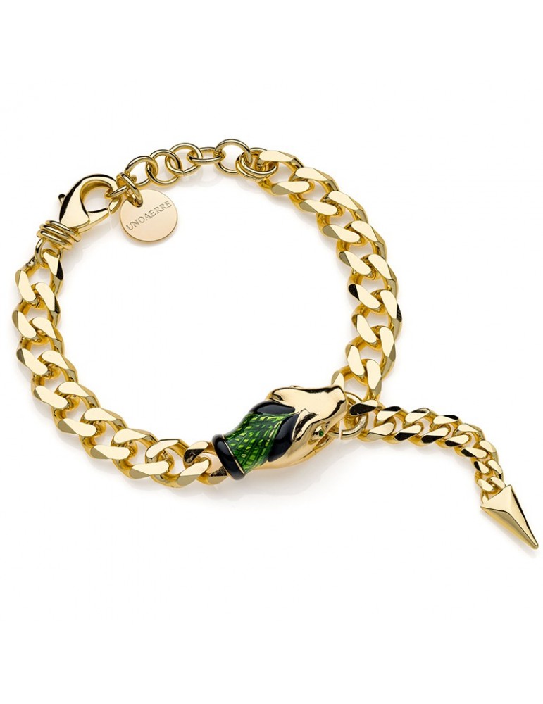 Bracciale Unoaerre - Classica - Groumette - Serpente - Verde-8EXB0014G