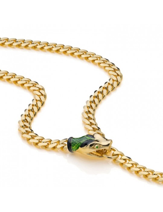 Unoaerre Necklace - Classic - Groumette - Snake - Green - 8EXH0014G
