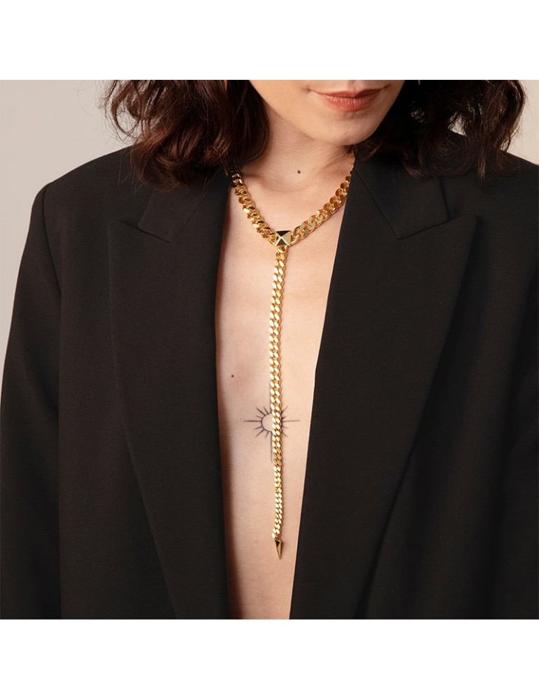 Unoaerre Necklace - Pyramids - Y Groumette - Gold - 8EXH0024G