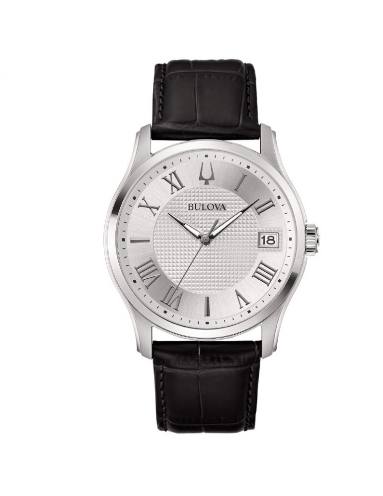 Orologio Bulova Uomo Wilton Tempo Data 41mm Argento Nero 96B388 - Main Image
