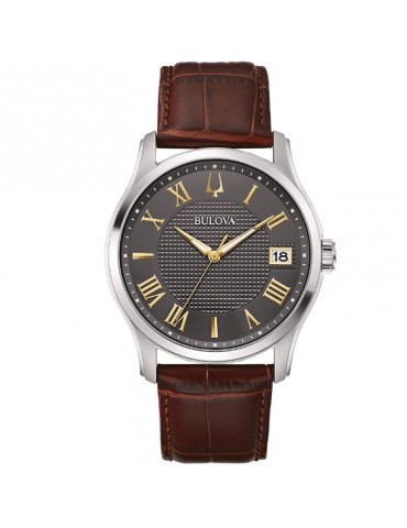 Bulova Men's Watch - Wilton Time and Date 41mm Anthracite Gold - 0