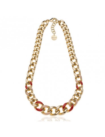 Collana Unoaerre - Colors - Catena Groumette -Rosso-Beige-7EXH0024007G