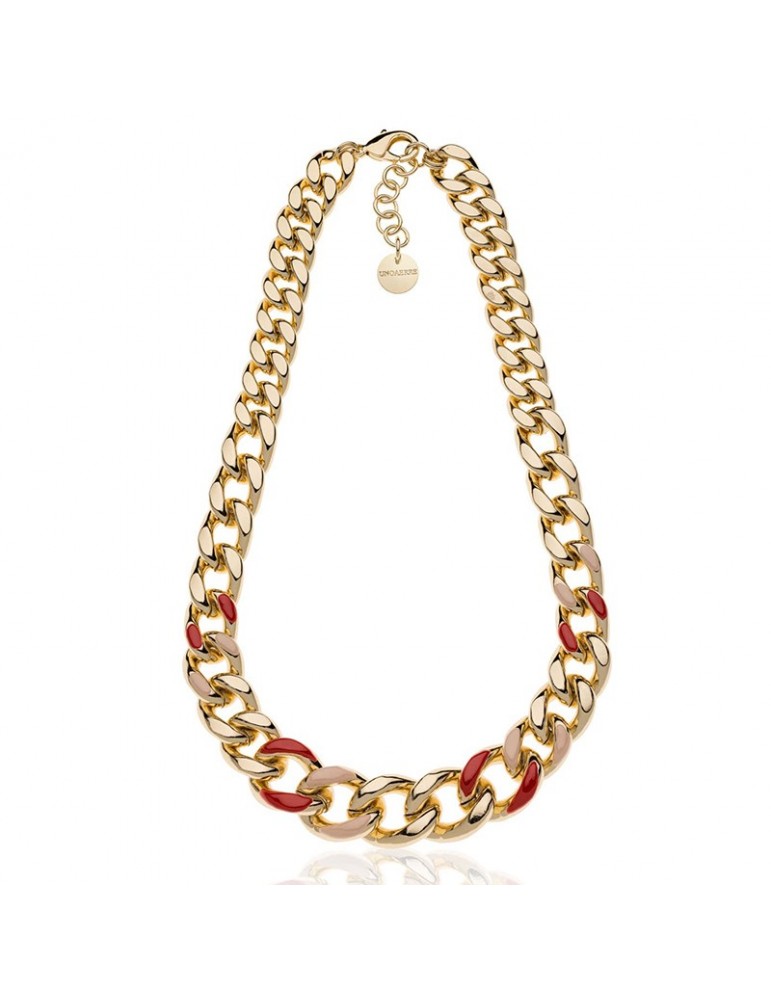 Collana Unoaerre - Colors - Catena Groumette -Rosso-Beige-7EXH0024007G