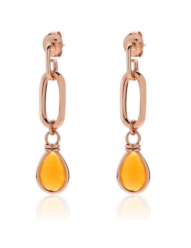 Unoaerre Earrings - Classic - Pendant - Amber Crystal - 6EXO0038R