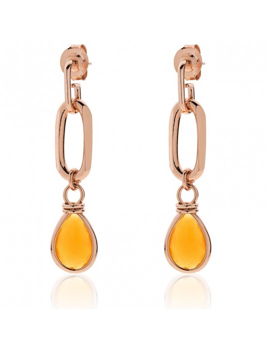 Unoaerre Earrings - Classic - Pendant - Amber Crystal - 6EXO0038R