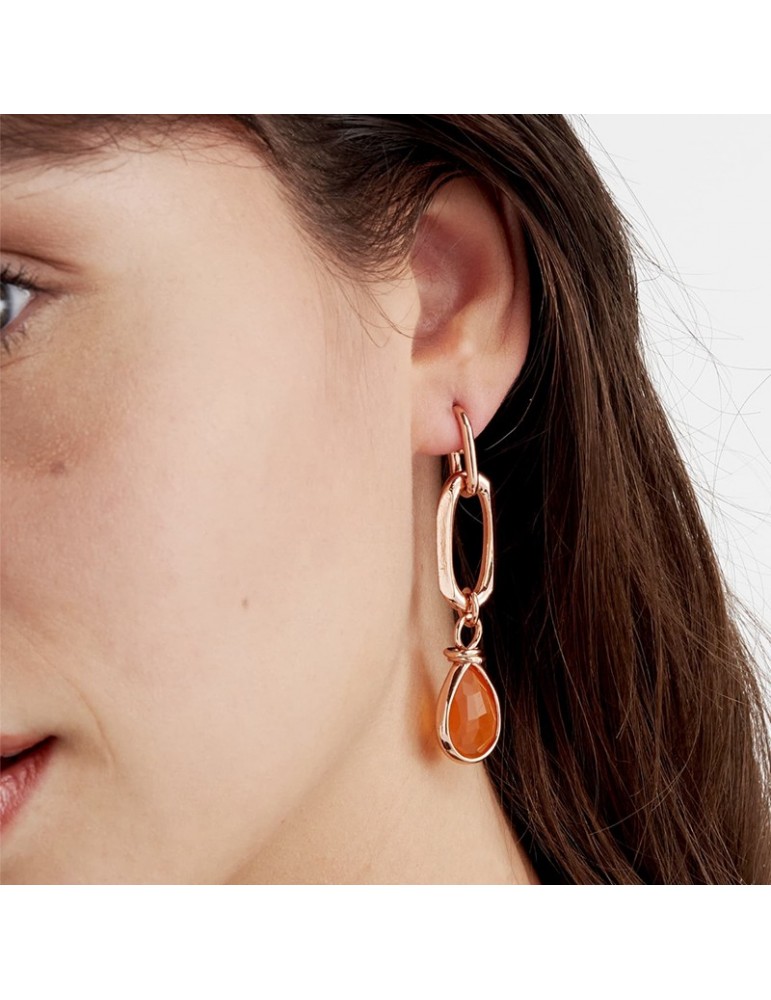 Unoaerre Earrings - Classic - Pendant - Amber Crystal - 6EXO0038R
