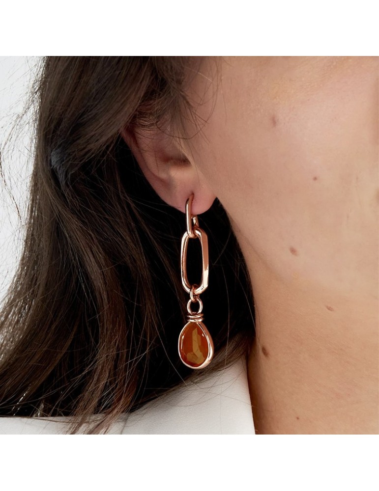 Unoaerre Earrings - Classic - Pendant - Amber Crystal - 6EXO0038R
