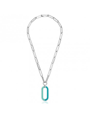 Collana Unoaerre - Colors - Catena-Pendente Ovale Azzurro-7EXH0014003B