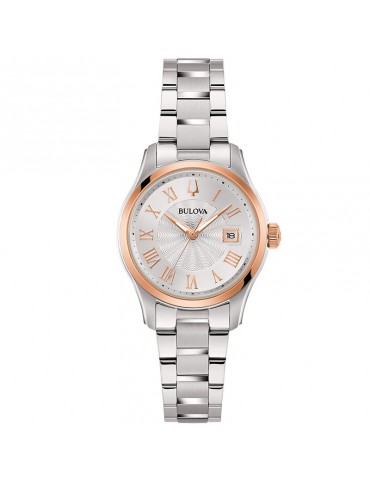 Bulova Woman's Watch - Wilton Time and Date 29 mm Rose Gold Silver - 0