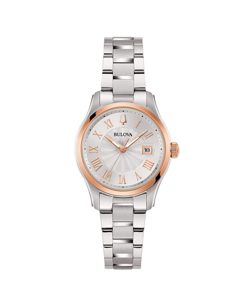 Bulova Woman's Watch - Wilton Time and Date 29 mm Rose Gold Silver - 0