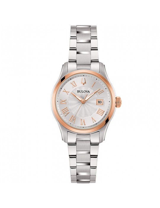 Orologio Bulova - Wilton Tempo - Data 29 mm Rose Gold Argento - 98M136