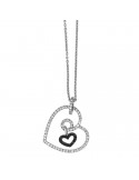 Davite & Delucchi Heart Woman Necklace - in White Gold with Diamonds - 0