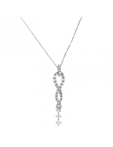 Davite & Delucchi Woman's Necklace - White Gold Pendant with Natural Diamonds - 0