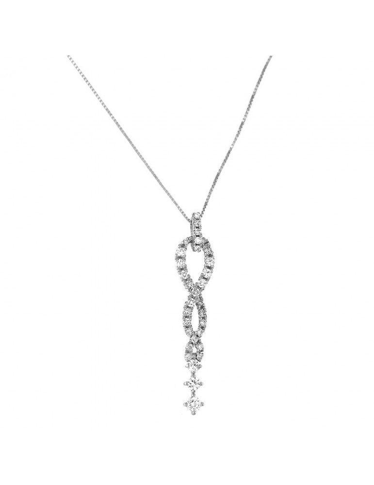Collana Davite & Delucchi Donna - Pendente in Oro Bianco con Diamanti Naturali - 0