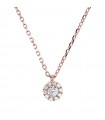 Bronzallure Women's Necklace - Very High Chain with Flower Pendant in Cubic Zirconia Pavé