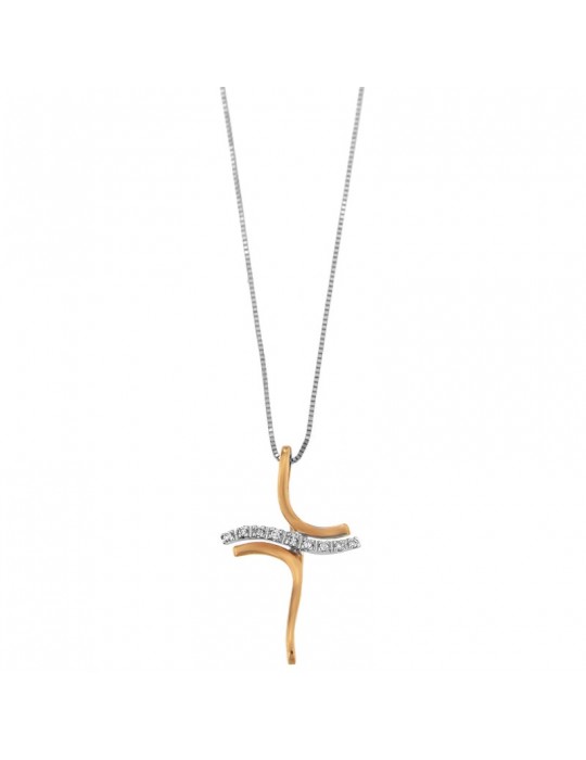 Davite & Delucchi Necklace - Rose Gold Rood with Natural Diamonds - 0