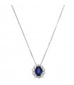 Davite & Delucchi Woman Necklace - in White Gold with Diamonds and Sapphire - 0