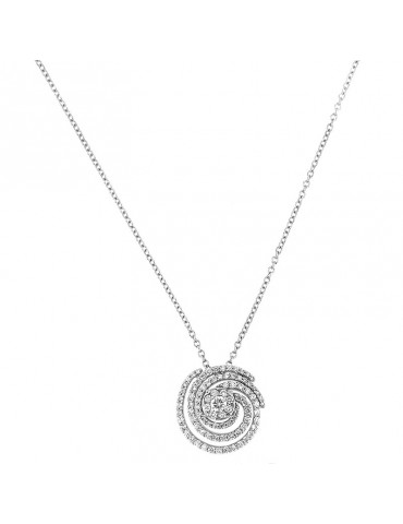 Collana Davite & Delucchi Donna - Pendente in Oro Bianco con Diamanti Naturali - 0
