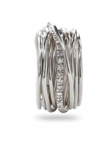 Rubinia Woman's Ring - Filodellavita Classic 13 Wires in 925% Silver with White Diamonds 0.21 ct - Size 16 - 0 2