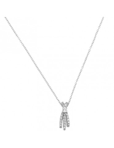 Davite & Delucchi Woman's Necklace - White Gold Pendant with Natural Diamonds - 0