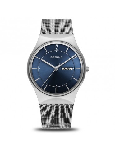 Bering Watch - Classic - Time and Date - Blue - 38mm - Silver - 11938003DD