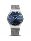 Bering Watch - Classic - Time and Date - Blue - 38mm - Silver - 11938003DD