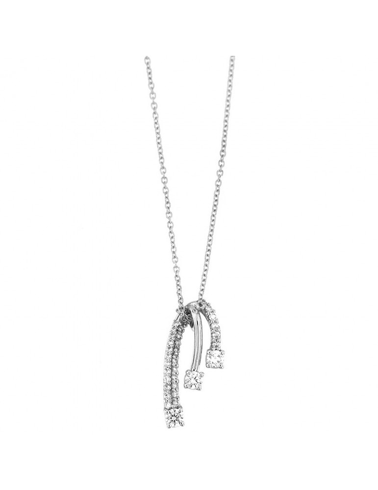 Davite & Delucchi Woman Necklace - in White Gold with Natural Diamonds - 0