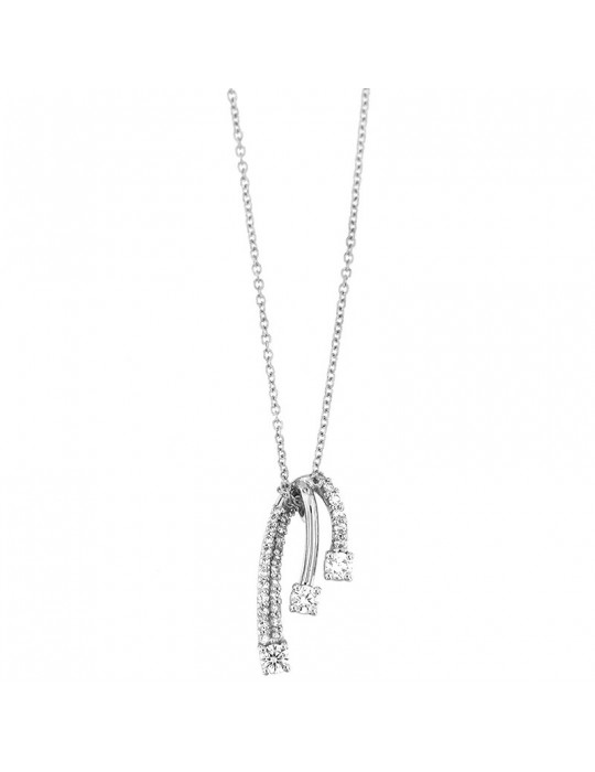 Davite & Delucchi Woman Necklace - in White Gold with Natural Diamonds - 0