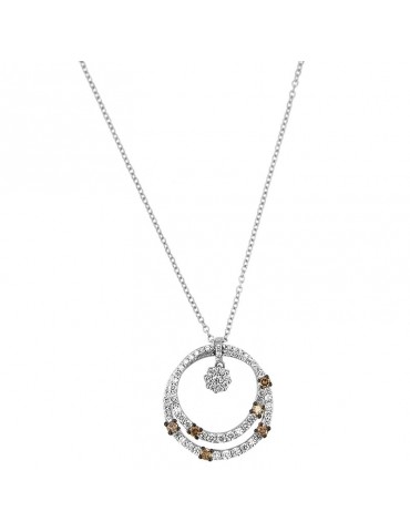 Collana Davite & Delucchi Donna - Pendente in Oro Bianco con Diamanti Naturali - 0